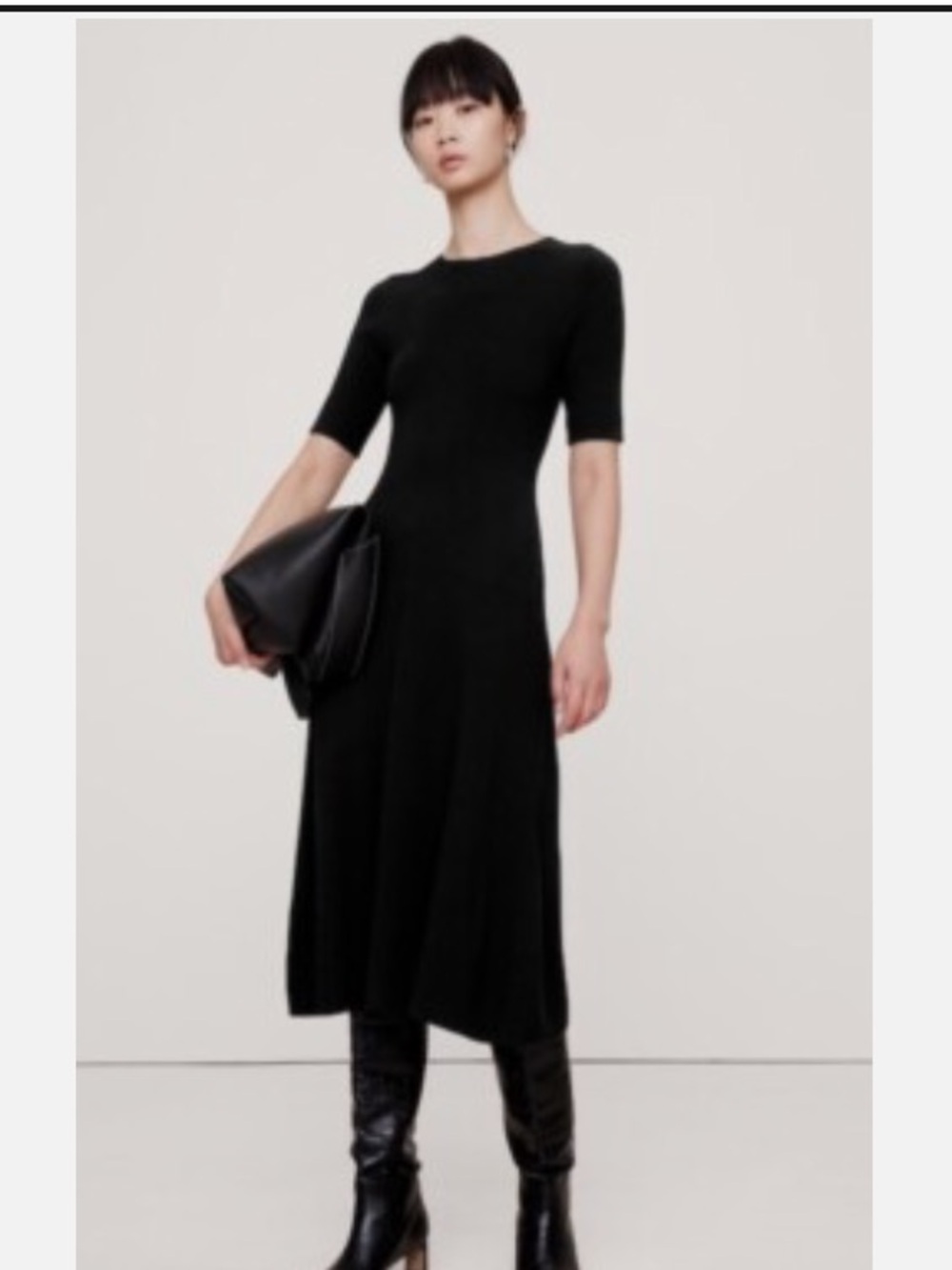 Banana Republic Black Midi Sweater Dress S/M